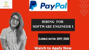 PayPal Recruitment 2021 | Hiring As Software Engineer| Apply Online