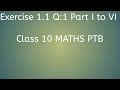 Class 10 Maths PTB Chapter 1 Quadratic Equations Exercise 1.1 Q:1