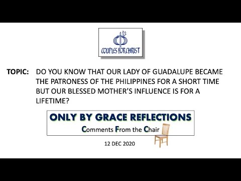 ONLY BY GRACE REFLECTIONS - Comments From the Chair 12 December 2020