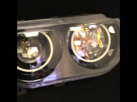 Dual RGB Halo's for the Dodge Challenger SRT8 - YouTube
