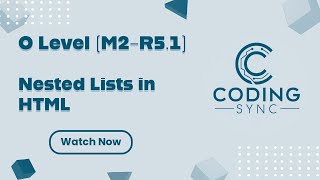 Nested Lists in Html | Unit 3 (Part-) | M2-R5.1 | O Level | NIELIT