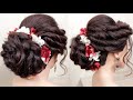 Wedding hairstyles for long hair. Messy bun. Medium length hairstyles