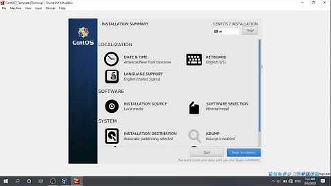 centos7 installation on Virtual Box