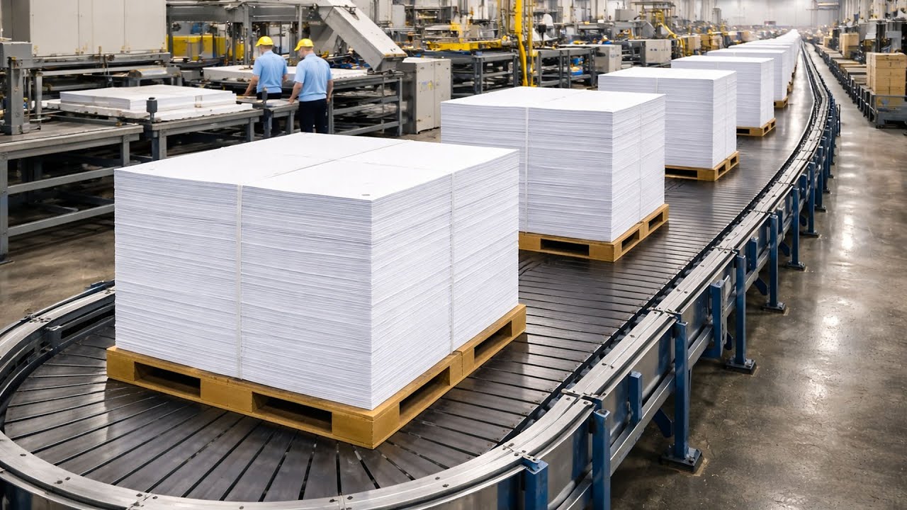 CÓMO se HACE PAPEL en MEGA FÁBRICAS: De MADERA a ROLLOS GIGANTES (PROCESO) | En Masa