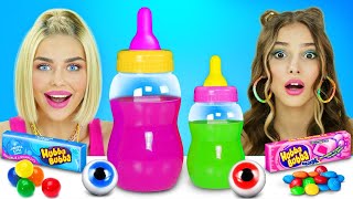 Mukbang Big Bottle Candy Drink | Honey Jelly vs Giant Color Candy Bottles Challenge by RARATA BOOM