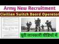 Army HQ Southern Command Civilian Switch Board Operator Recruitment 2023 | New government job