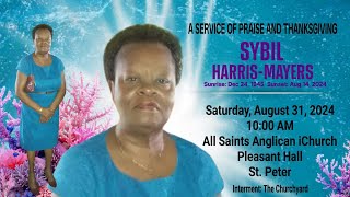 A Service of Celebration for the Life of Sybil Harris-Mayers