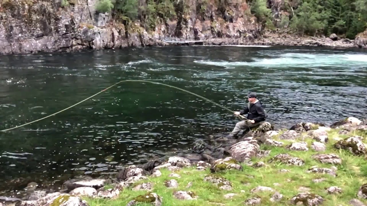 Seated Single Spey cast (slow motion) 