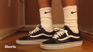 On Feet Look Of The Black Old Skool Vans On Feet Look Of The Black Old Skool Vans