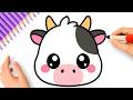 HOW TO DRAW A CUTE COW FACE SUPER EASY ????