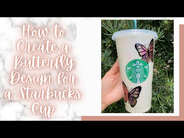 Personalized Butterfly Starbucks Reusable Cold Cup Tumbler 
