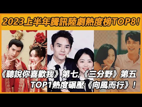 2023上半年騰訊陸劇熱度榜TOP8！《聽說你喜歡我》第七，《三分野》第五！TOP1熱度碾壓《向風而行》！