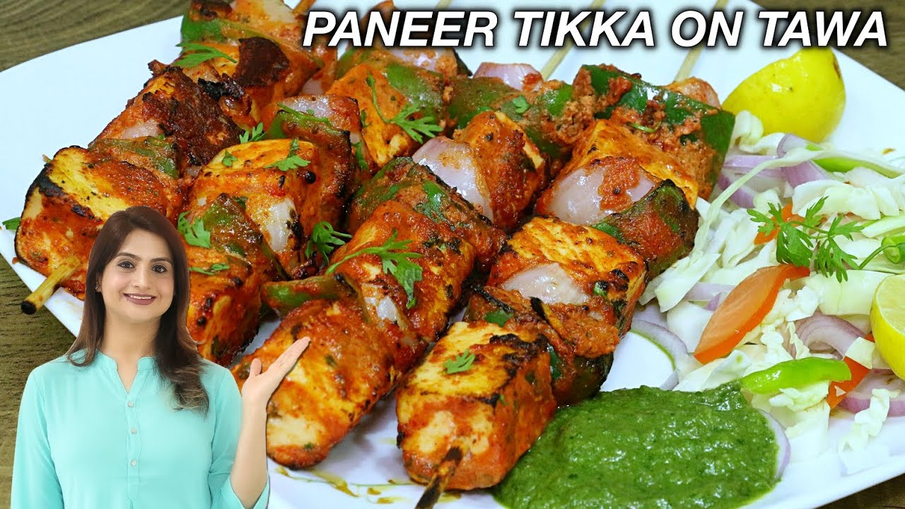 Tandoori Paneer Tikka on Tawa - How to Make Panner Tikka at Home | Kanak