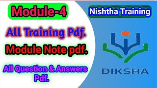 Nishtha Module-4 Note pdf.(DTP)||Question &Answers pdf|Training all Pdf.|Diksha | All Solution||