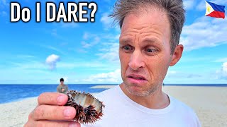 Unbelievable White Island, Camiguin, Philippines. American Family Eats Sea Urchin!