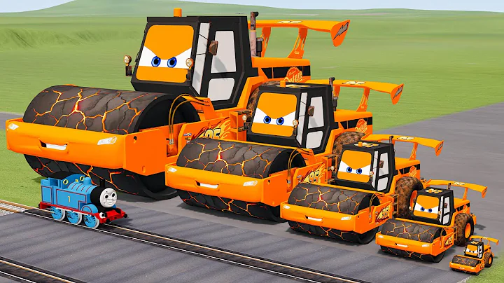 Big & Small Colors Roller Lightning Mcqueen Monter Lava vs Trains Thomas | BeamNG.Drive