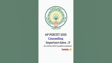 🚨 AP PGECET 2025 Counselling update @Teachingfrnd-g5t @SS-999
