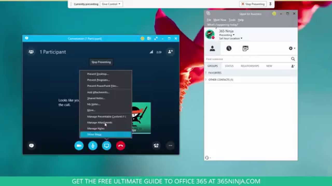 How To Share Your Screen Or Program In Skype For Business