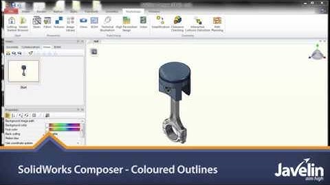SolidWorks Composer - Coloured Outlines