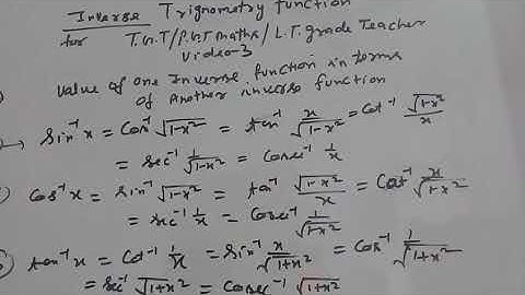 Inverse trignometey function for tgt/pgt maths  video 5