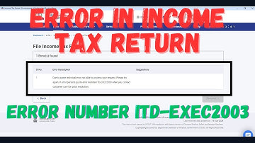Income Tax Return error ITD-EXEC2003 | ITR AY2024-25 |