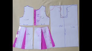 رسم الباترون الاساسي للاطفال مع استخراج موديل فستان روعة.