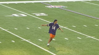 A fan running onto the field at the Vikings vs Seahawks game.