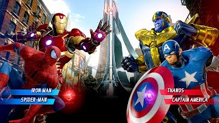 Ironman & Spiderman Vs Captain America & Thanos [Very Hard AI] | Marvel vs Capcom: Infinite