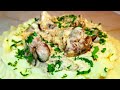 Куриная печень с грибами в сметанном соусе, цыганка готовит. Gipsy cuisine.