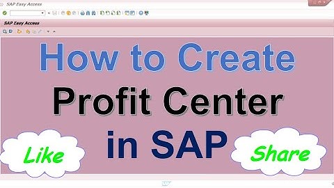 How to create Profit Center in SAP
