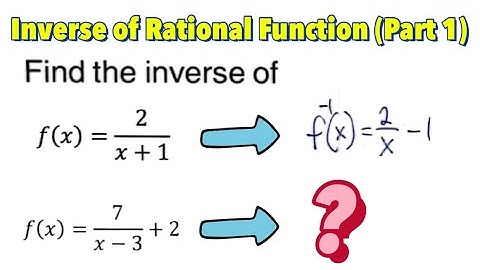 Inverse of Rational Function (Part 1)