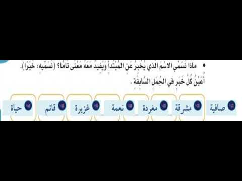 ماذا نسمي الأسم الذي يخبر عن المبتدأ ويفيد معه معنى تاما أعين كل خبر في الجمل السابقة