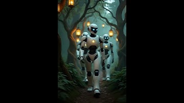 Robots in the mysterious forest #art #robot