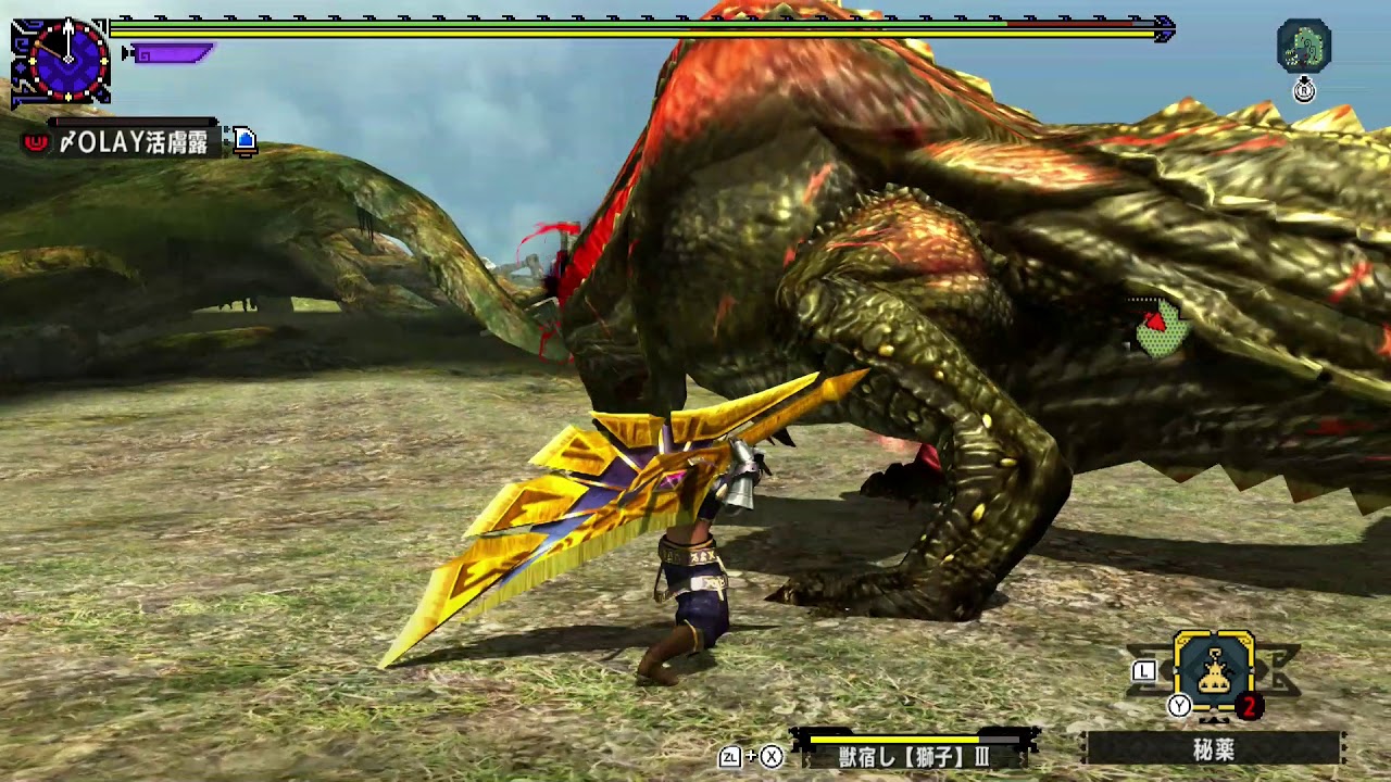 Mhxx Hd ブレイヴ大剣 獰猛化イビルジョー 7分14秒 遺群嶺での攻防 Youtube