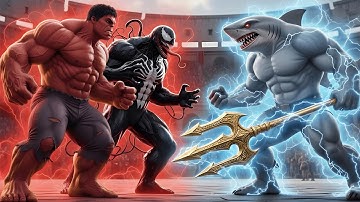 Red Hulk & Venom Team Up to Stop King Shark | Unexpected Alliance Battle | Veo3 Ai Video