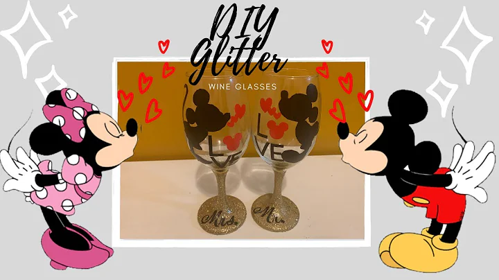 HOW TO MAKE GLITTER DISNEY WINE GLASSES! #wineglasses