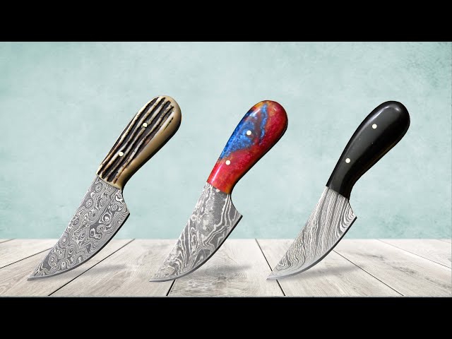 Damascus Kitchen Knife Set, Cheff Knife, Pairing Knife, Hand-forged Carbon  Steel Ulu Knife and Cleaver