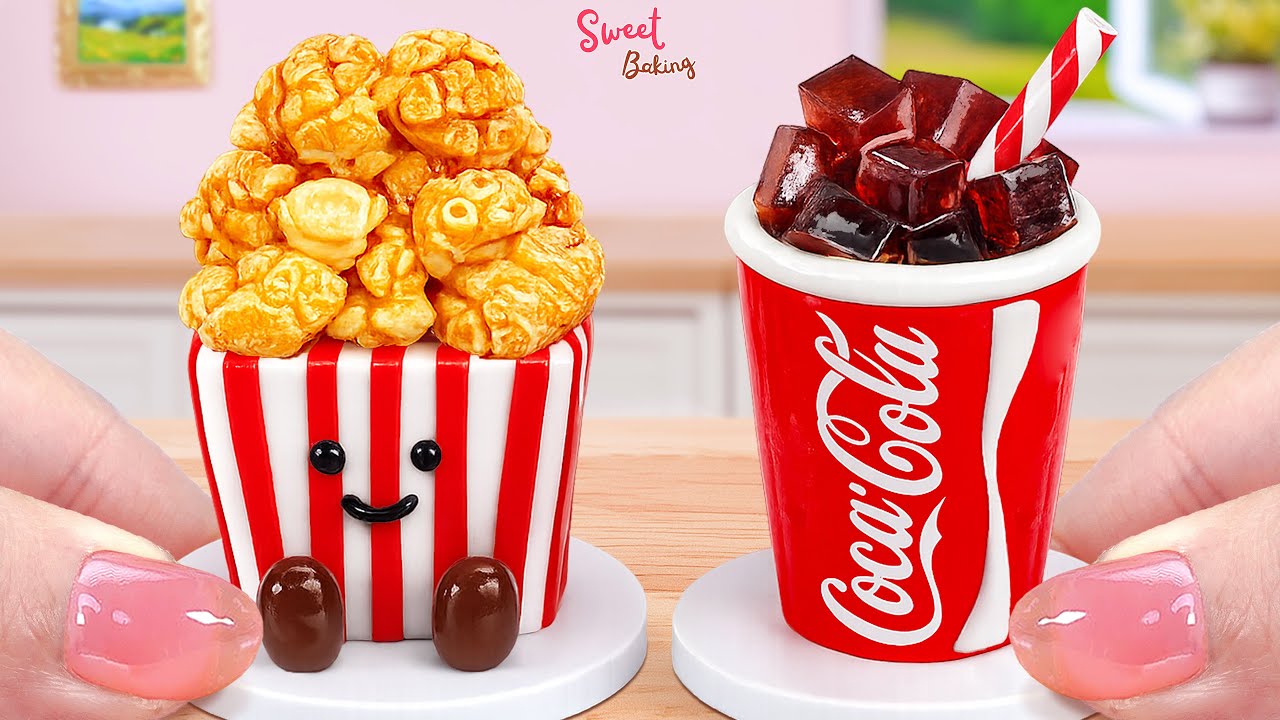 🍿Magic POPCORN & COCA COLA Chocolate Cake🍿Amazing Miniature Fondant Cake Decorating | Sweet Baking