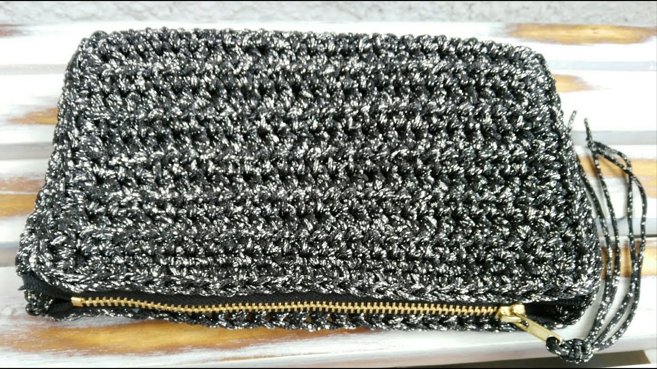 Tutorial pochette porta trucco all'uncinetto/crochet purse 