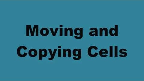 How to move and Copy Cells on MS Excel