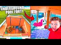 Turning My Empty Pool Into An ULTIMATE BOX FORT (24 Hour Challenge)