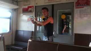 Beatbox flute in the train / Битбокс и флейта в  электричке