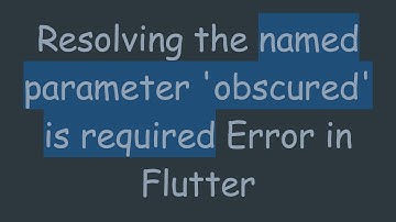 Resolving the named parameter 