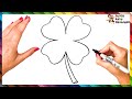 How to draw a clover step by step  clover drawing easy