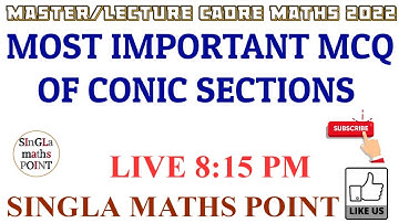 #conic || MASTER CADRE MATHS 2022 || MOST IMPORTANT MCQ OF CONIC SECTIONS || MATHS WITH ROHIT SIR||
