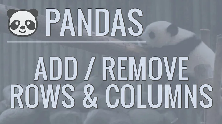 Python Pandas Tutorial (Part 6): Add/Remove Rows and Columns From DataFrames