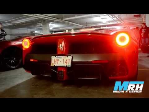 ferrari-f40-and-laferrari-rev-off-in-underground-parking-garage