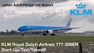 [HD] KLM 777-306ER | Start-Up/Taxi/Takeoff | Johan Adolf Pengel Intl Airport in Surinam | RoopramAv