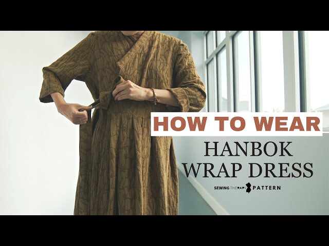 ★韓国人気★I AM MARI★PATTERN SHIRRING WRAP DRESS How To Wear Hanbok Wrap Dress | Sewing Therapy's Original