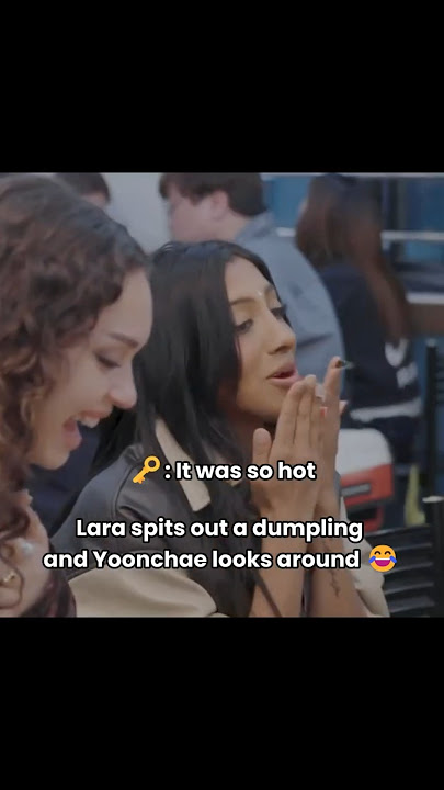 Lara spits out a dumpling and Yoonchae looks around 😂 #katseye #shorts #lara #yoonchae